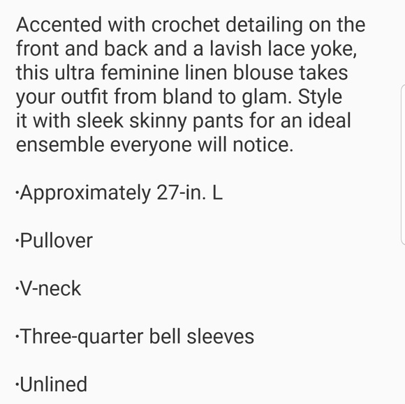 New Directions Linen Top with 3/4 Bell Sleeves - Picture 8 of 8